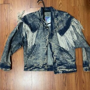 Vintage Jean jacket with fringes